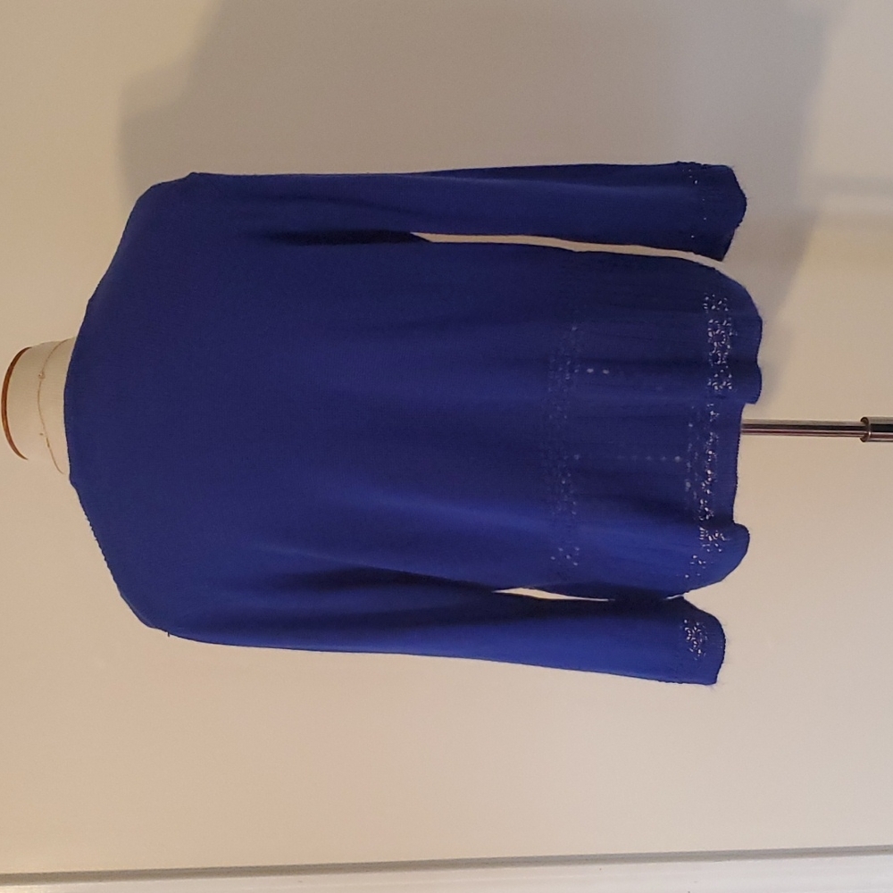Sweaterworks, royal blue, long-sleeve, acrylic, sweater, size large - Picture 3 of 11